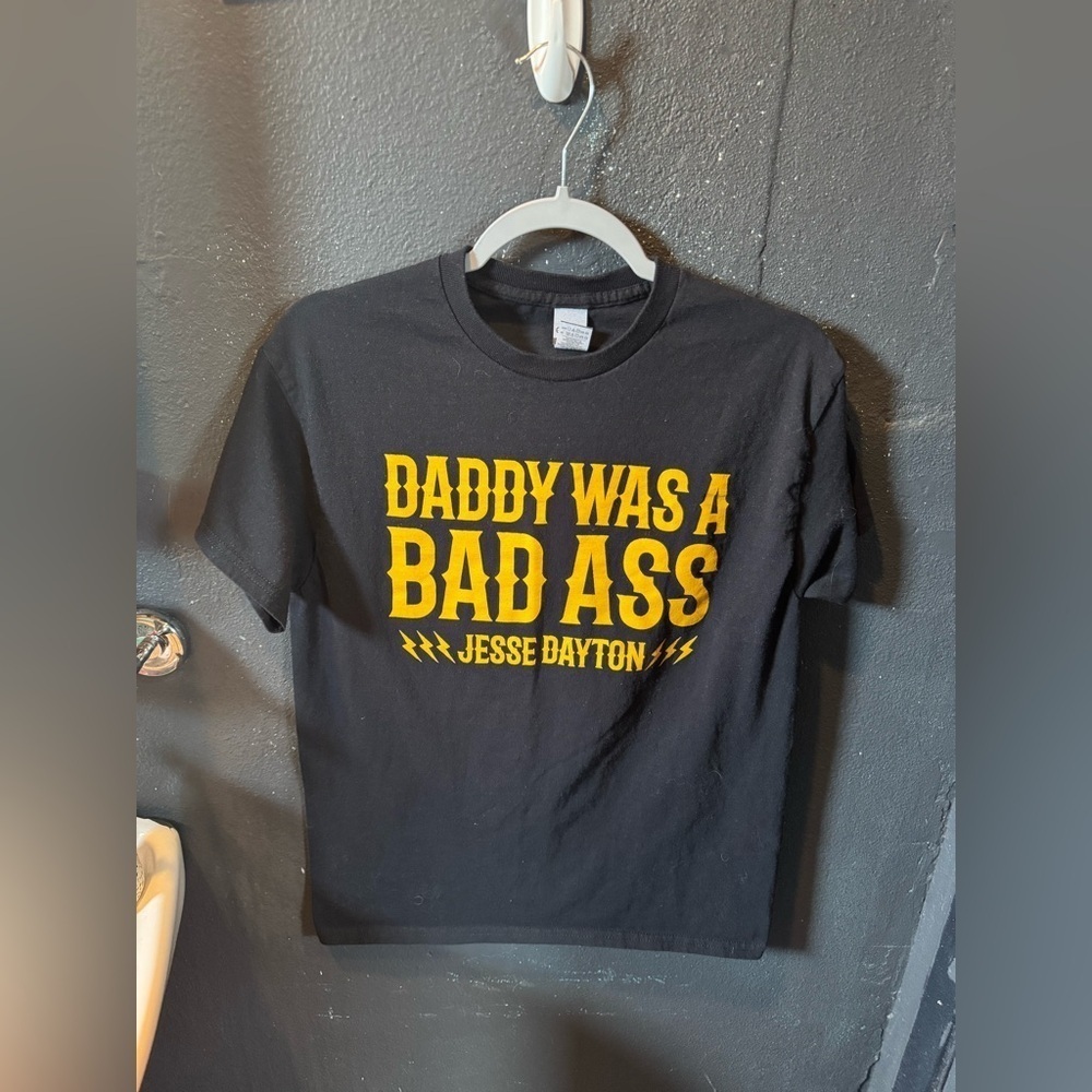 Jesse Dayton Black Tee with Bold Yellow Design